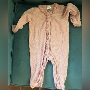 Cozy Pink Ruffled Kids Footie